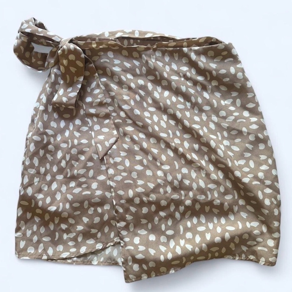 Sage the Label Cream and Tan Polka Dot Wrap Skirt